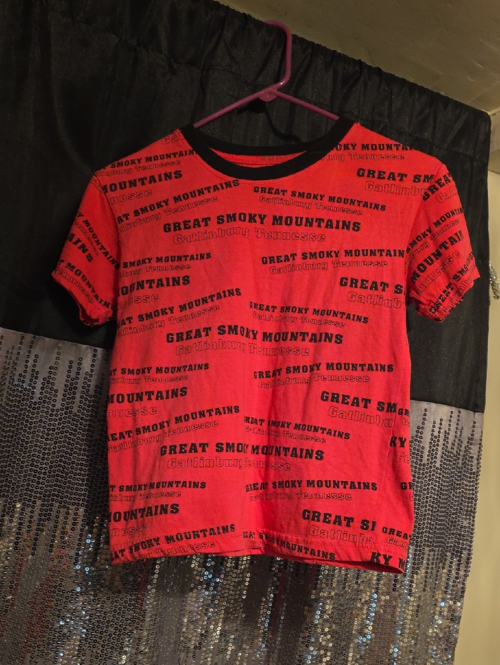 Kids Red 'Great Smoky Mountains' Short Sleeve Tee